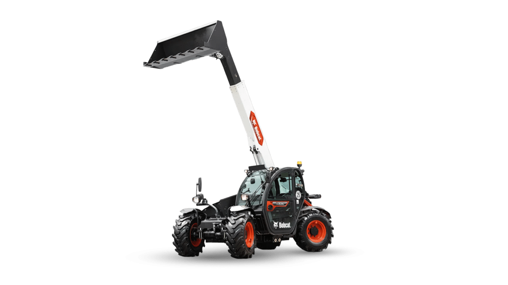 Bobcat TL30.60 Construction Telehandler with extended boom, rugged tyres, and modern cabin design, suitable for heavy-duty construction and material handling tasks.