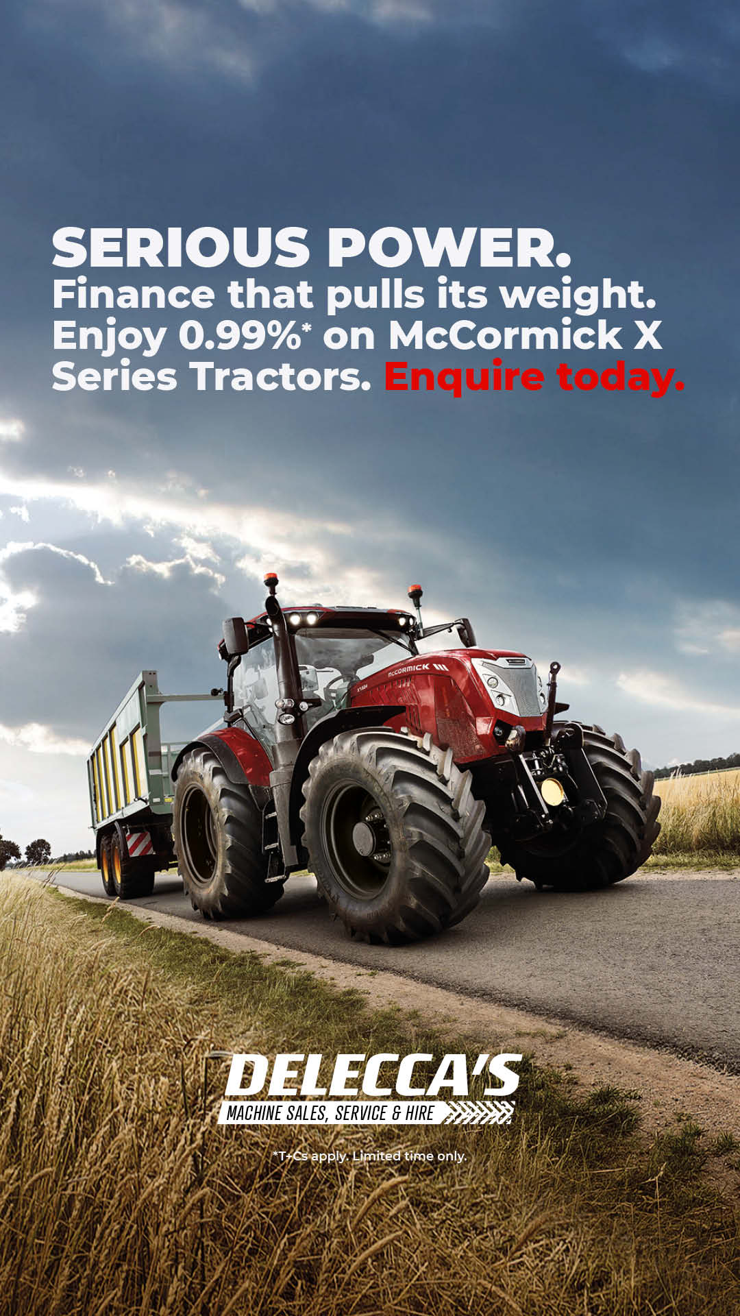 0.99% finance on McCormick X Series Tractors.