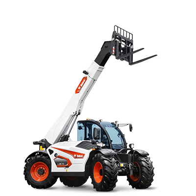 Bobcat TL35.70 agricultural telehandler in studio setting, showing 7-metre telescopic boom, agricultural tyres, and operator cabin designed for daily farm material handling