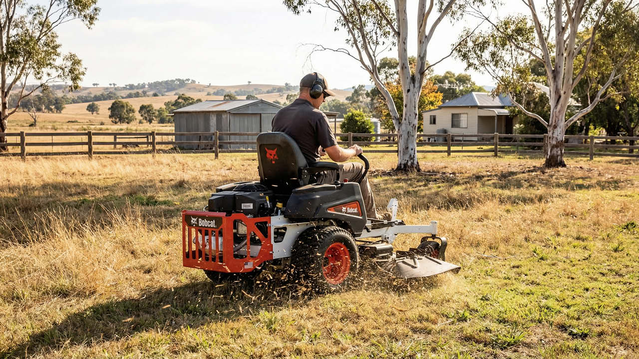 Bobcat ZT2000 zero turn mower in action